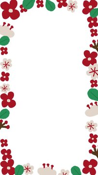 Red Floral Animated Background Loop Cute Flower Pattern Design
