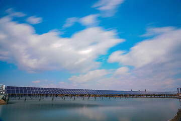 Fototapeta premium Solar panels green energy light energy