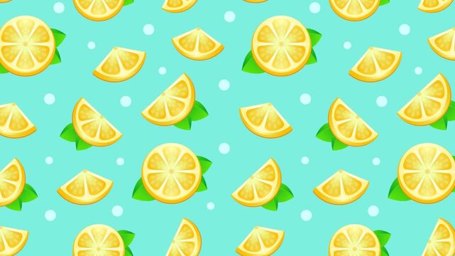 Refreshing Lemon Slice Animated Pattern for Mobile Stories