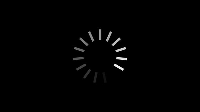 Loading Circle, Video. Loading Animation Icon on Transparent Background. Download Progress, Preloader Animation Web Design Template,Interface Buffering. Seamless Loop Animation 4K with Alpha Channel.