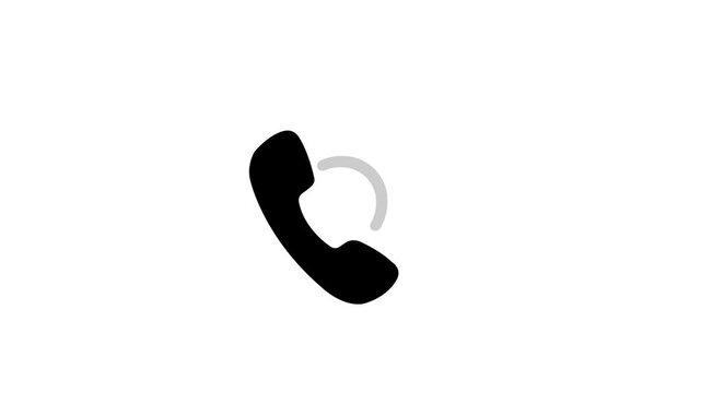 incoming call phone dial icon animation video white background, Audio business, call, icon help hotline icon isolated, line chat communication concept, Neon Phone call icon.Incoming call ring icon.