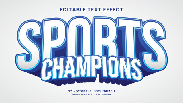 sports champions editable text effect
