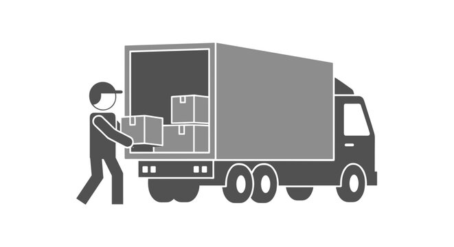 Man loading boxes into truck.