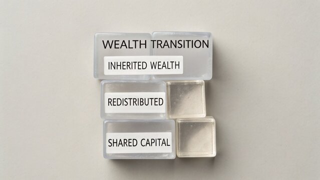 Concept of Wealth Transition Highlighting Inherited Wealth Redistribution and Shared Capital in a Modern Financial Context