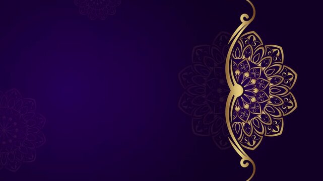 Purple gold mandala background animation