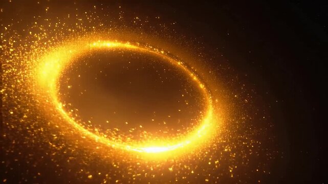 Golden glowing ring of particles representing Generative AI and Creative Energy
