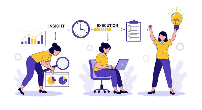 insight to execution workflow with a woman