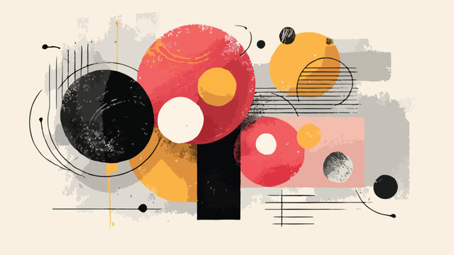Geometric shapes in abstract art.