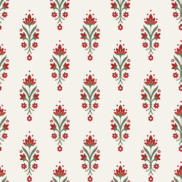 Light Vertical Floral Sprig Print
