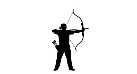 Fototapeta premium Man aiming bow and arrow 1.