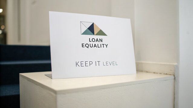 Stylish Signage Promoting Loan Equality with Informative Message on Level Playing Field for Financial Opportunities