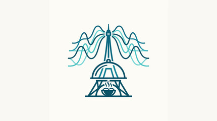 Fototapeta premium Abstract Emblem of Modern Architecture and Technology