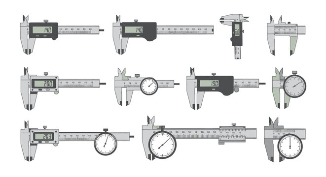 Digital and Analog Calipers Set - Precision Measurement Tools