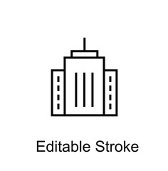 Obraz premium Apartment Complex, Residential Building, Housing, Real Estate, Multi Story House, Urban Architecture, City Home, Business, Editable Stroke, Vector Icon