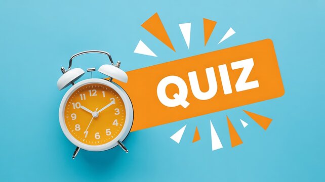 Quiz, alarm clock, time limit, test concept, education, learning