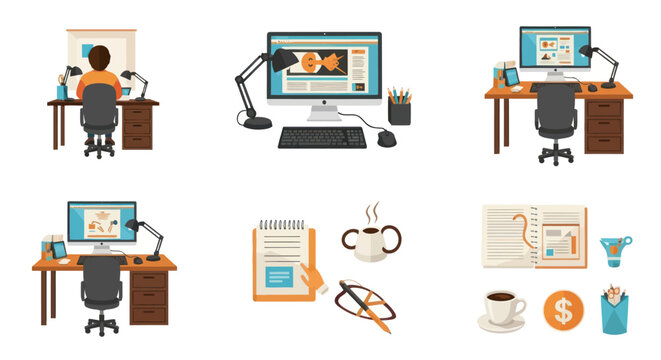 Home Office Setup & Business Workspace Icons