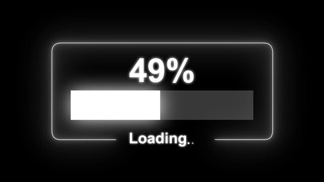 Abstract Loading Progress Bar from 0 to 49%. Digital loading bar percent of 49 Update Software Computer Program Upgrade Business Technology Internet, Update on virtual screen.