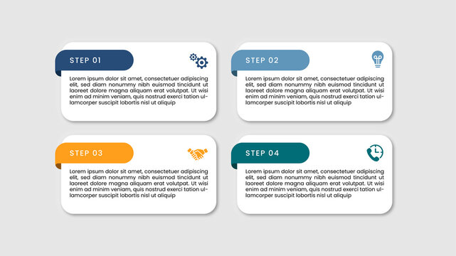 Business Infographic Template 4 Step Timeline