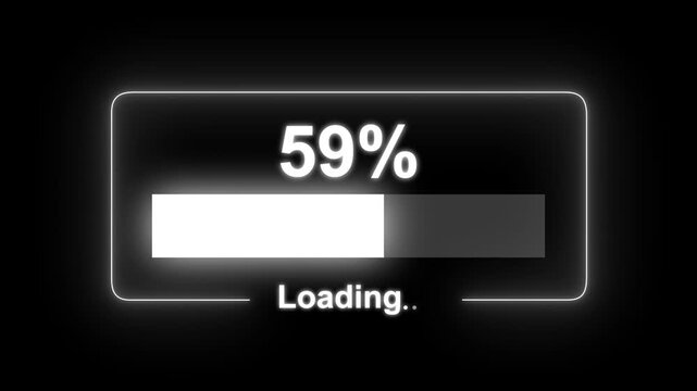 Abstract Loading Progress Bar from 0 to 59%. Digital loading bar percent of 59 Update Software Computer Program Upgrade Business Technology Internet, Update on virtual screen.