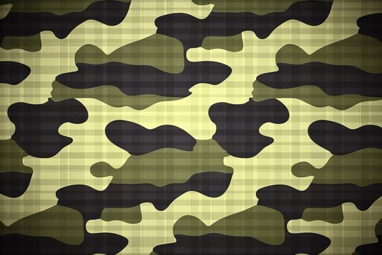Military Camouflage Pattern Textile Close-Up