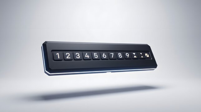 Futuristic Numeric Keypad Panel Floating in Light