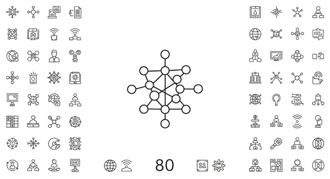 Molecular structure with connected nodes.