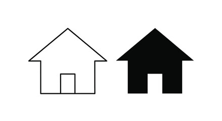 Obraz premium Simple vector graphic illustration of two house designs side by side