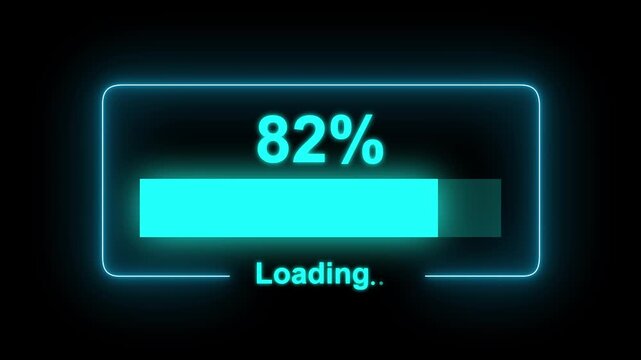 Abstract Loading Progress Bar from 0 to 99%. Digital loading bar percent of 99 Update Software Computer Program Upgrade Business Technology Internet, Update on virtual screen.