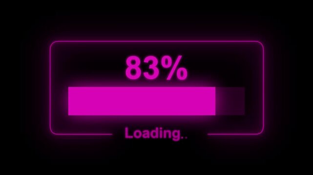 Abstract Loading Progress Bar from 0 to 100%. Digital loading bar percent of 100 Update Software Computer Program Upgrade Business Technology Internet, Update on virtual screen.