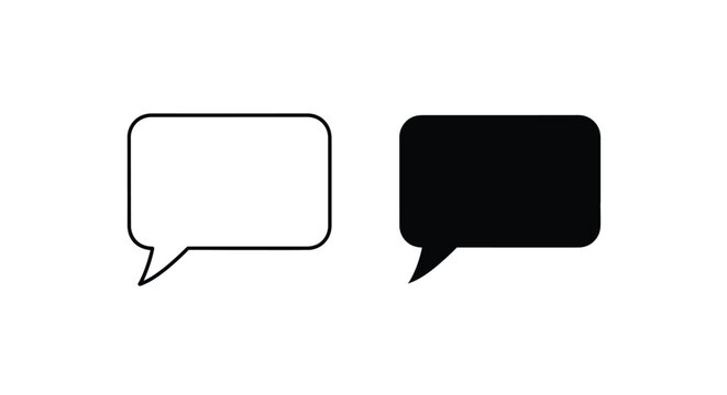 Vector graphic illustration of two speech bubbles for communication design