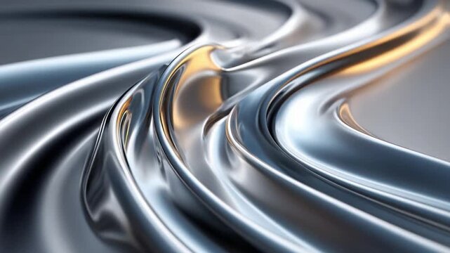 Abstract Metallic Swirls: A mesmerizing display of flowing, metallic curves, reflecting light with a captivating sheen and elegant simplicity.