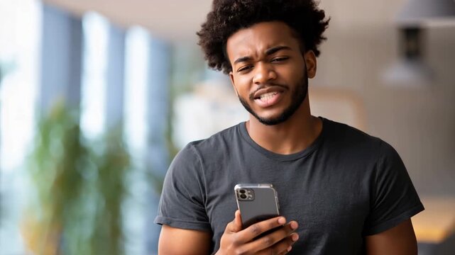 A young man's phone shattered