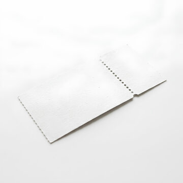 Blank white paper with perforated edge isolated on white background.