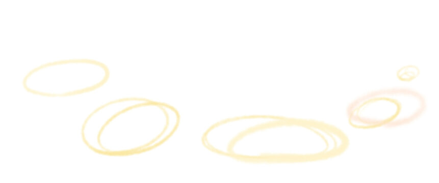 水彩で描いたにじむ黄色の葉のような水玉のテクスチャイラスト	