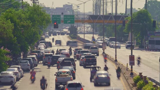 Time-lapse video of traffic in Nakhon Ratchasima city, Thailand, on the morning of April 9, 2026.