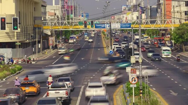 Time-lapse video of traffic in Nakhon Ratchasima city, Thailand, on the morning of April 9, 2026.