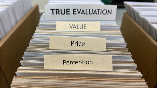 Organized Index Cards for True Evaluation of Value, Price, and Perception in a Professional Setting
