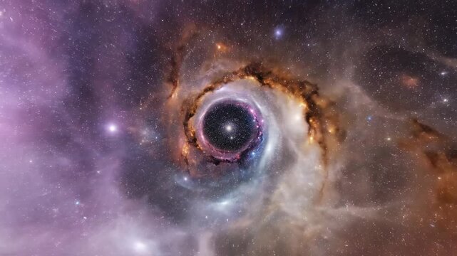 Vibrant swirling nebula, cosmic dust clouds and stars, deep space exploration, galaxy formation, astronomical phenomenon, outer space background