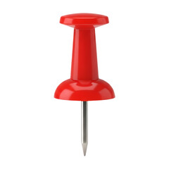 Fototapeta premium Shiny Red Push Pin Isolated on Transparent Background, Thumbtack Office Supplies for Pinboard and Reminder