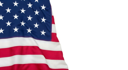 Fototapeta premium Close-up of american flag showing stars and stripes pattern isolated as PNG
