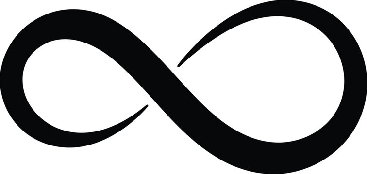 Infinity symbol eternal unlimited sign infinite endless loop forever continuum simple logo icon design.