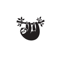 Fototapeta premium Sloth Hanging Upside Down From Branch.