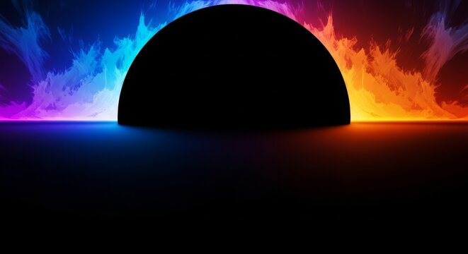 A vast expanse of nothingness transitions into a deep black void where horizons vanish into a seamless gradient of absolute dark shadows, stillness, dimension, textureless