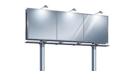 Obraz premium blank billboard with lights on a white background