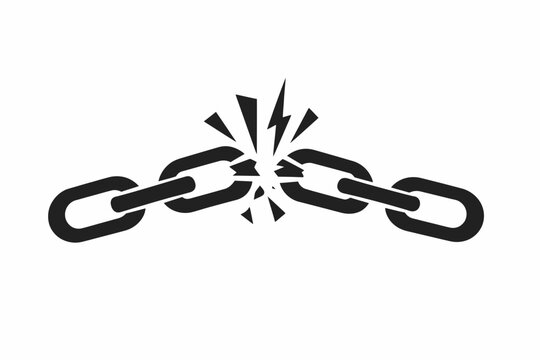 Stylized Breaking Chains Vector