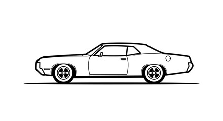 Obraz premium A classic American car is shown in a side view illustration.