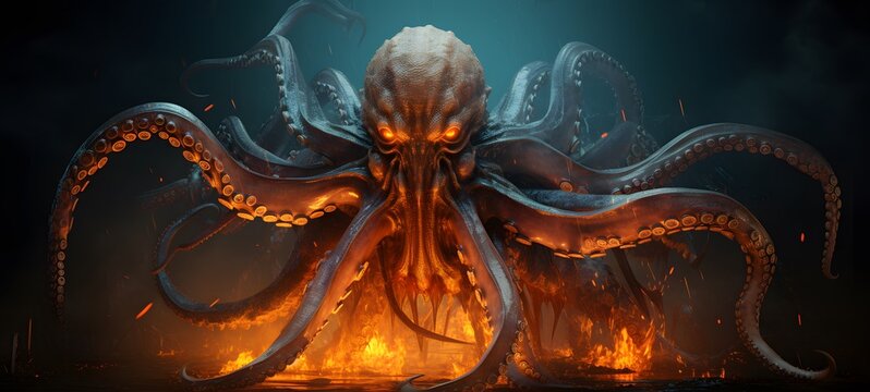 demonic kraken humanidad full body ,generative AI