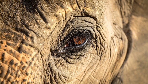 Close-up of a rhino's eye.