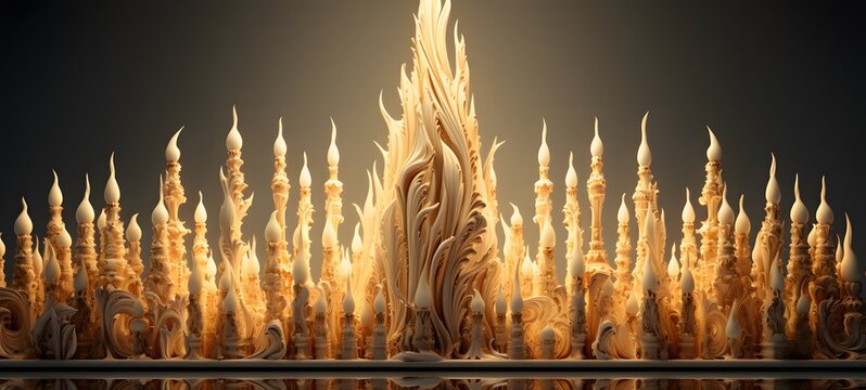 Atlantis shaped matchstick carving,generative AI