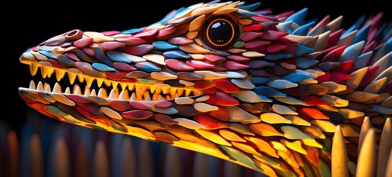 Ankylosauria shaped matchstick carvings,generative AI